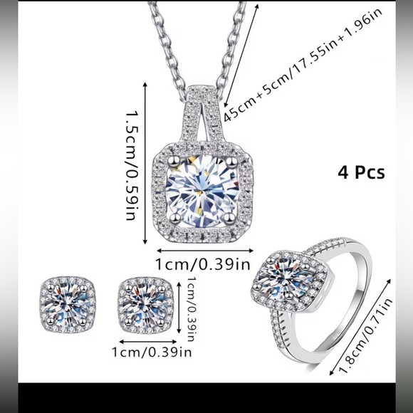 Silver Rhinestone Jewelry Set - Picture 11 of 11